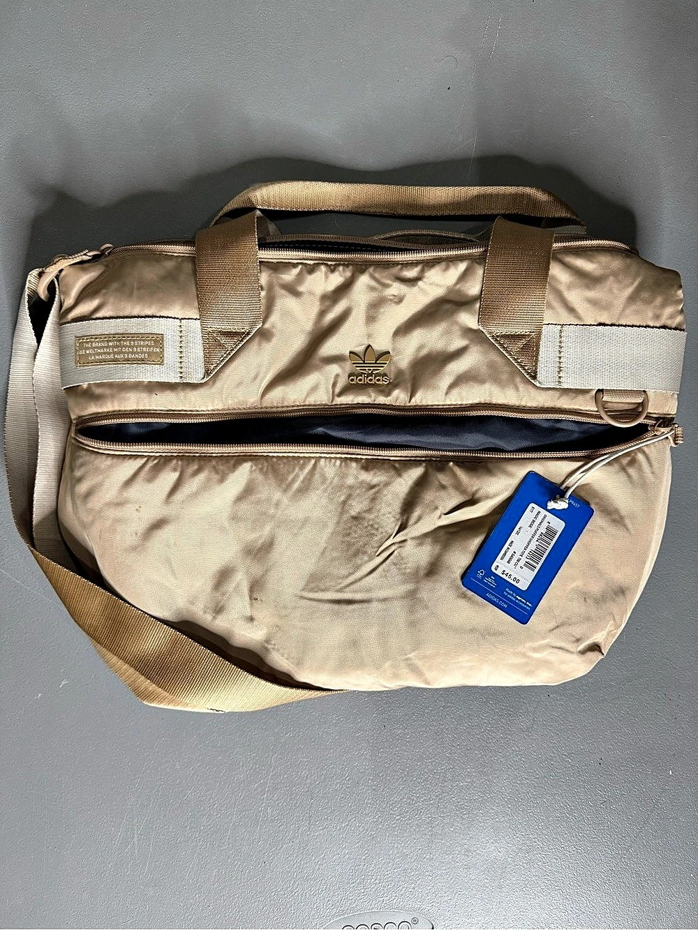 adidas Travel Bag in Gold NWT